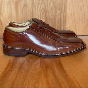 Mens 9 Stacy Adams Square Toe Dress Shoes Brown Leather TSS0438